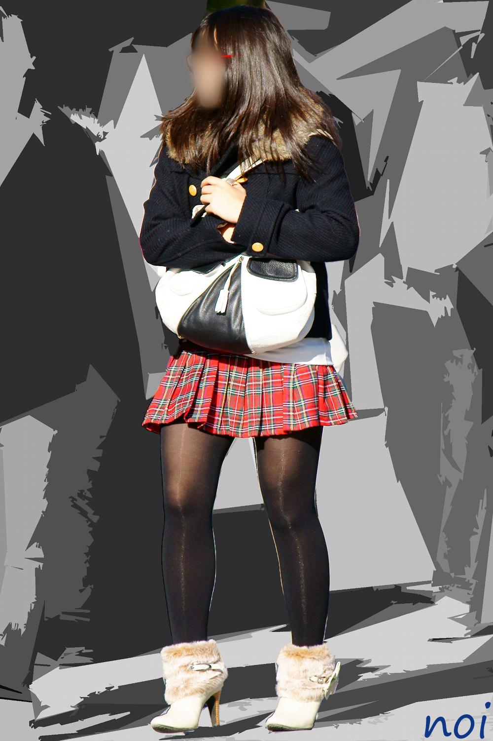 JK ミニスカ ハミケツ 街撮り 